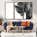 Black and White Grizzly 399 Bear Canvas Print Wall Art | by MyGreatCanvas | Canvas Wall Art Prints | Photo Prints & Wall Decor