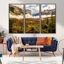 Half Dome Yosemite Canvas Wall Art – Majestic Triptych