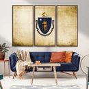 Massachusetts Flag Wall Art Canvas Print
