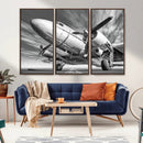 Vintage Airplane on Runway Canvas Print by MyGreatCanvas | Canvas Wall Art Prints | Photo Prints & Wall Decor
