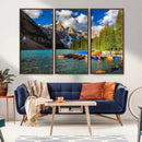Moraine Lake 3-Panel Wall Art, Majestic Mountain and Lake by MyGreatCanvas | Canvas Wall Art Prints | Photo Prints & Wall Decor