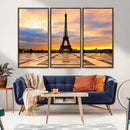 Paris Eiffel Tower Sunset Canvas Wall Art Print - Iconic
