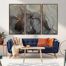 Gray Marble Fluid Wall Art – Modern Abstract Canvas Print
