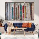 Vintage Wooden Weathered Ski's in Front of an Old Barn Wall by MyGreatCanvas | Canvas Wall Art Prints | Photo Prints & Wall Decor
