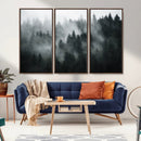 Foggy Forest Wall Art Canvas Print | 3 Panel Large Misty by MyGreatCanvas | Canvas Wall Art Prints | Photo Prints & Wall Decor