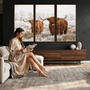 Longhorn Cattle Wall Art Canvas Print, Framed Farmhouse
