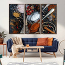 Spices and Seasonings Canvas Wall Art – Colorful Triptych by MyGreatCanvas | Canvas Wall Art Prints | Photo Prints & Wall Decor