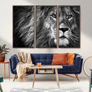 Black and White Lion Canvas Wall Art Print – Wildlife by MyGreatCanvas | Canvas Wall Art Prints | Photo Prints & Wall Decor