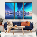 Northern Lights above Mountain Wall Art, Northern Lights