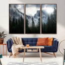 Wall Art Foggy Forest Landscape Canvas Print