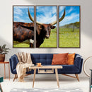 Longhorn and Cow Wall Art, Country Cow Wall Decor Canvas by MyGreatCanvas | Canvas Wall Art Prints | Photo Prints & Wall Decor