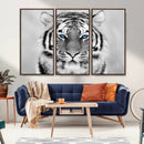 Black and White Tiger Wall Art Animal Canvas Print