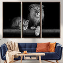 Lion Family Wall Art Canvas Print – Framed Majestic Wildlife by MyGreatCanvas | Canvas Wall Art Prints | Photo Prints & Wall Decor
