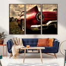 Red Classic Car Wall Art Canvas Print
