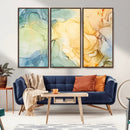 Green and Yellow Marble Fluid Effect Wall Art, Green and