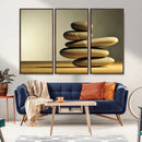 Fluvial Zen Stones Canvas Wall Art Print