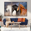 Animal Wall Art Three Horses Farmhouse Art Canvas, Framed by MyGreatCanvas | Canvas Wall Art Prints | Photo Prints & Wall Decor