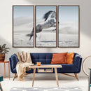 Prancing Horse Desert Large Wall Art Canvas Print – Majestic
