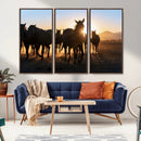 Horse Herd Wall Art Animal Canvas Print