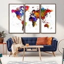 World Map Canvas Print – Detailed Map of the World Wall Art