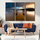 Serene Lake Pier at Sunset Canvas Print | Landscape Canvas