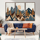 Abstract Wood Panel Effect Mountain Range Top Wall Art