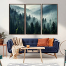 Captivating Misty Forest Wall Art Premium Canvas Print a
