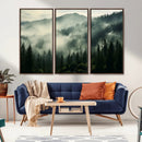 Captivating Misty Forest Wall Art Premium Canvas Print a
