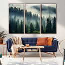 Captivating Misty Forest Wall Art Premium Canvas Print a