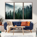 Captivating Misty Forest Wall Art Premium Canvas Print,