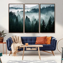 Captivating Misty Forest Wall Art Canvas, Premium Canvas