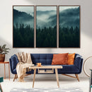 Captivating Misty Forest Wall Art Premium Canvas Print,