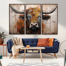 Scottish Highland Cow Cattle Art Print on Wood Style by MyGreatCanvas | Canvas Wall Art Prints | Photo Prints & Wall Decor