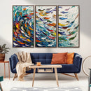 Modern Abstract Fish Shoal Wall Art Canvas Print, Colorful by MyGreatCanvas | Canvas Wall Art Prints | Photo Prints & Wall Decor