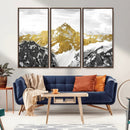 Gold Abstract Mountains Wall Art Print on Canvas, Nature