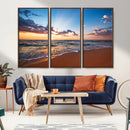 Golden Hour Beach Sunset Wall Art | Canvas Print | Ready to