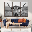 Texas Cow Longhorn Wall Art Canvas Print for Farm House Wall by MyGreatCanvas | Canvas Wall Art Prints | Photo Prints & Wall Decor