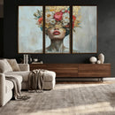 Golden Petal Wall Art Canvas Print - Silhouette Woman Wall by MyGreatCanvas | Canvas Wall Art Prints | Photo Prints & Wall Decor