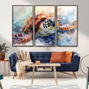 Watercolor Sea Turtle Wall Art Canvas Print - Vibrant Ocean
