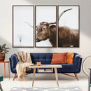 Rustic Bull Wall Art Canvas Print – Modern Longhorn