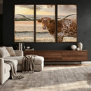 Texas Longhorn Wall Art Canvas Print, Rustic Ranch Decor,