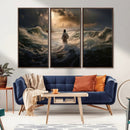 Jesus Walking on Water Wall Art Canvas Print - Religious
