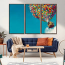 Carl Fredricksen, Up Movie Wall Art, Colorful Balloon House