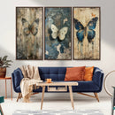 Butterfly Wall Art Trio | Vintage Butterfly Canvas Print | by MyGreatCanvas | Canvas Wall Art Prints | Photo Prints & Wall Decor