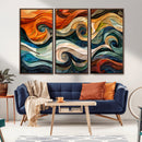 Abstract Wave Wall Art | Ready to Hang Framed Canvas Print |