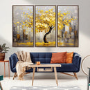 Golden Tree Canvas Print | Abstract Wall Art for Modern
