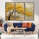 Yellow Blossom Tree Canvas Wall Art - Floral Abstract Modern