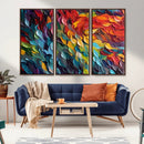 Vibrant Abstract Leaf Wall Art Canvas Print | Bold Colorful
