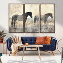 Vintage Horses Wall Art Canvas Print