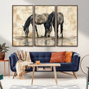 Chinese Style Abstract Black Horses Wall Art Canvas Print - by MyGreatCanvas | Canvas Wall Art Prints | Photo Prints & Wall Decor